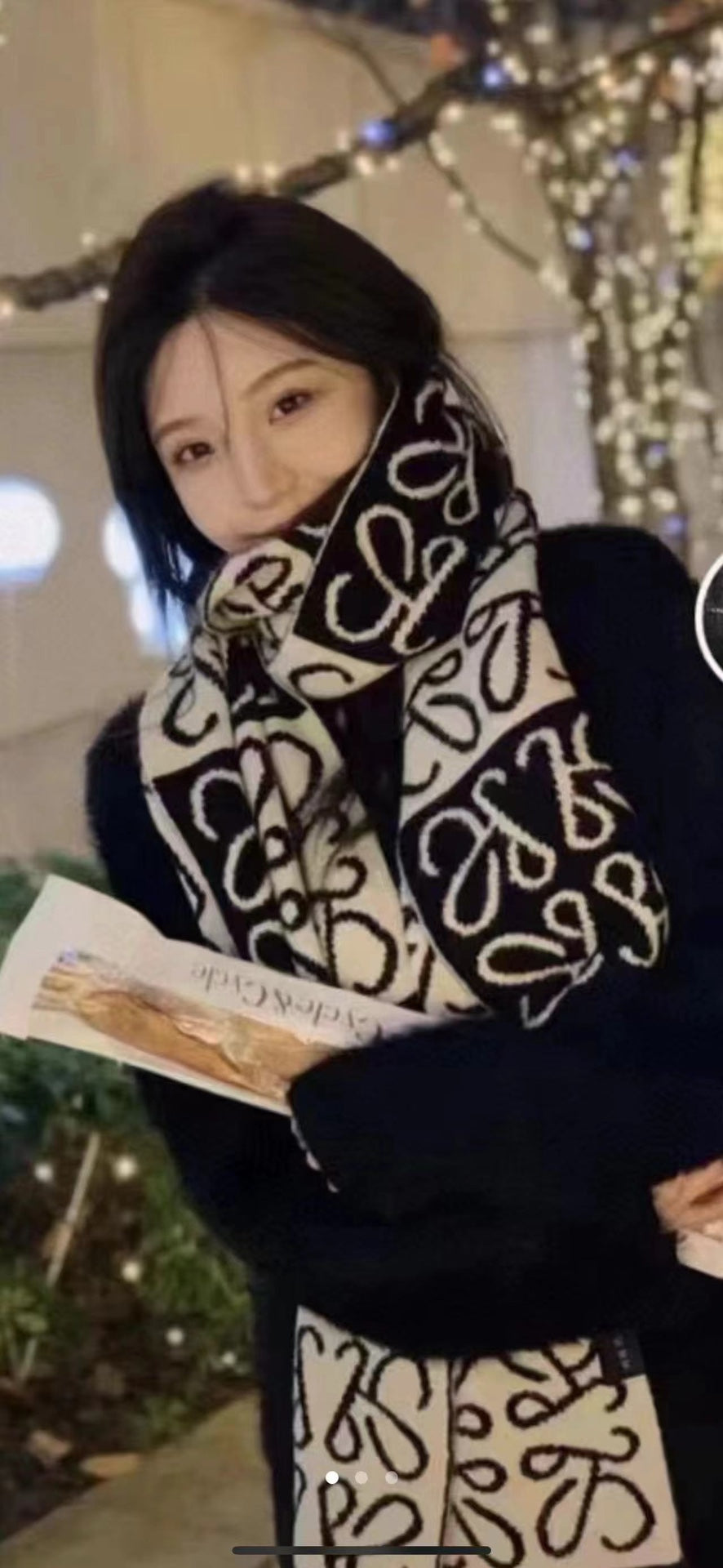velvet floral Scarf for women - product detail view