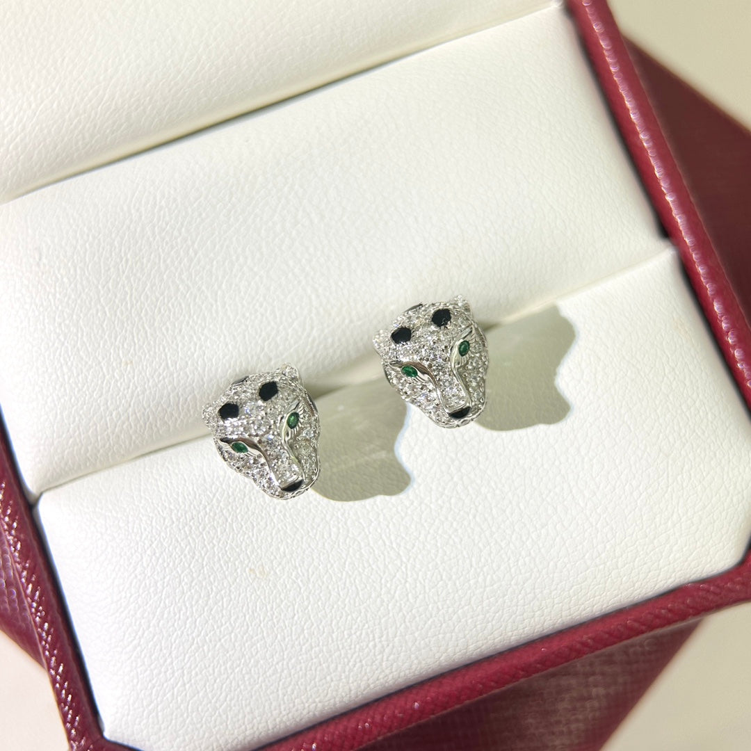 gold 925 sterling silver luxury Stud Earrings for men - alternate angle view 3