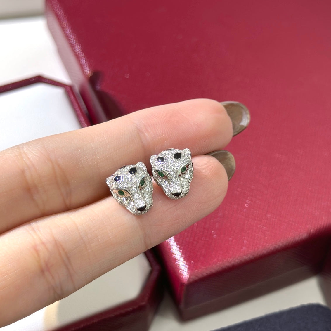 gold 925 sterling silver luxury Stud Earrings for men - alternate angle view 4
