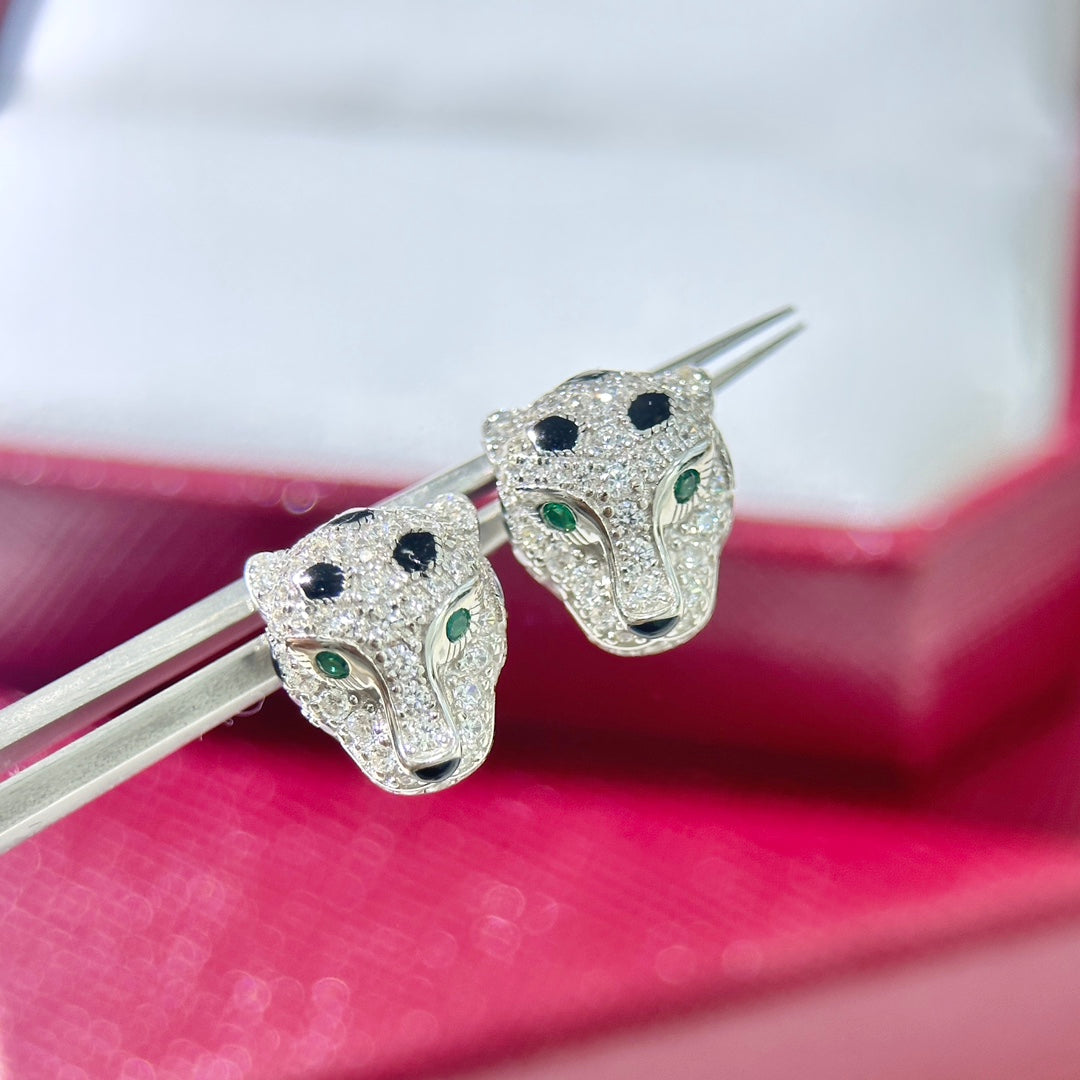 gold 925 sterling silver luxury Stud Earrings for men - product detail view