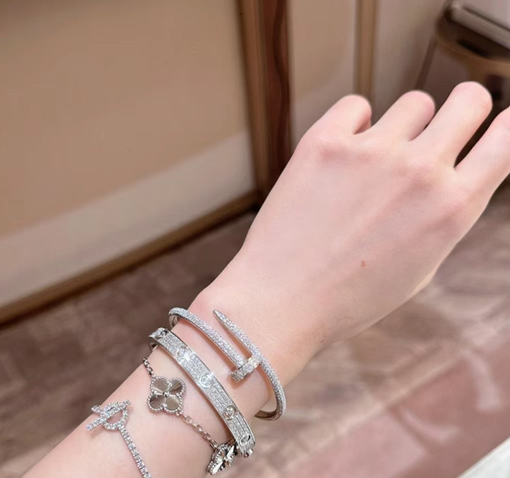 rose gold sterling silver rose Bangle for women - alternate angle view 7
