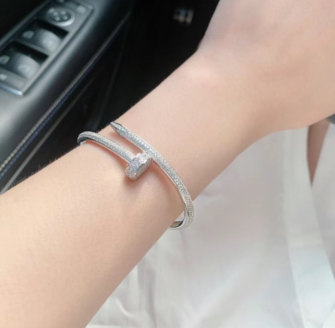 rose gold sterling silver rose Bangle for women - alternate angle view 6