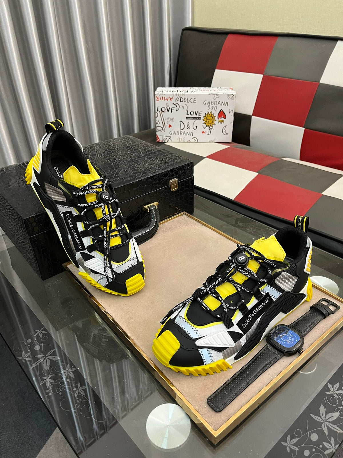 Dolce & Gabbana DG Silk Calfskin & Nubuck Casual Sneakers