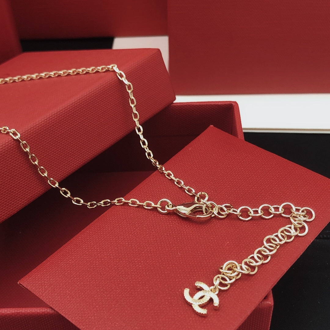 yellow brass star Necklace for women - alternate angle view 2