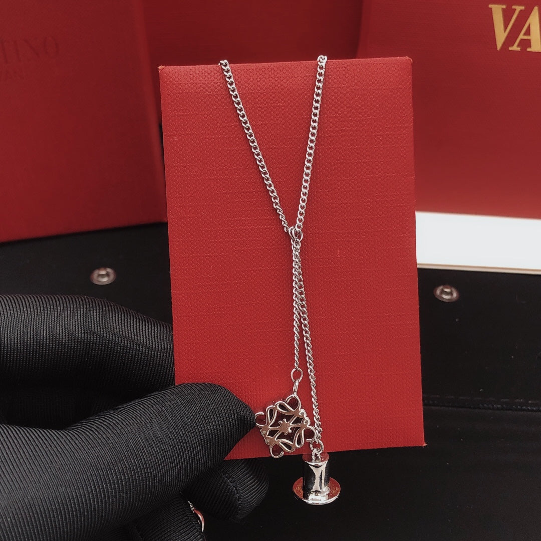 yellow brass Necklace for women - alternate angle view 3