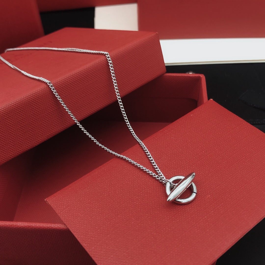 yellow brass Necklace for women - alternate angle view 2