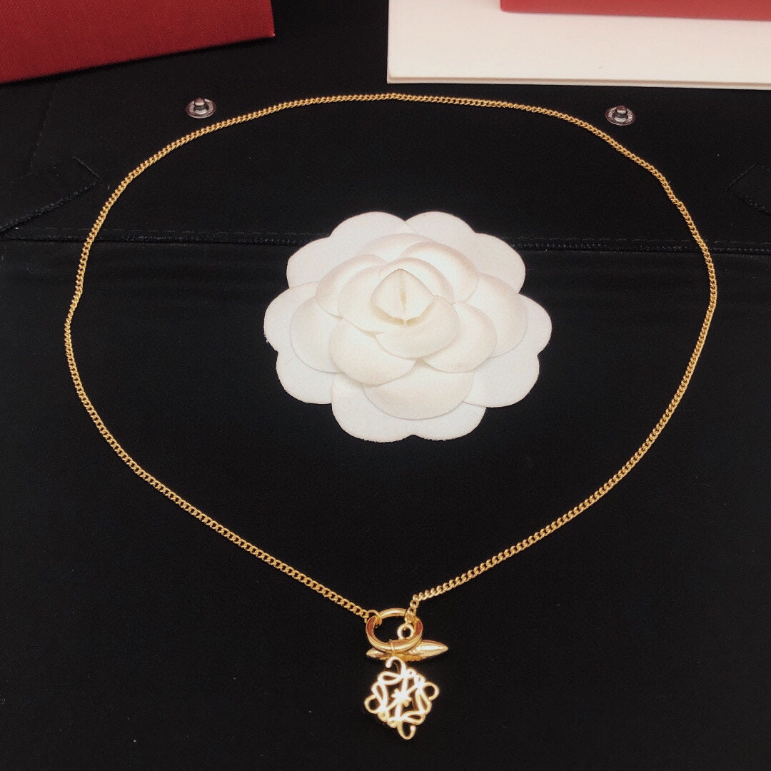yellow brass Necklace for women - alternate angle view 4