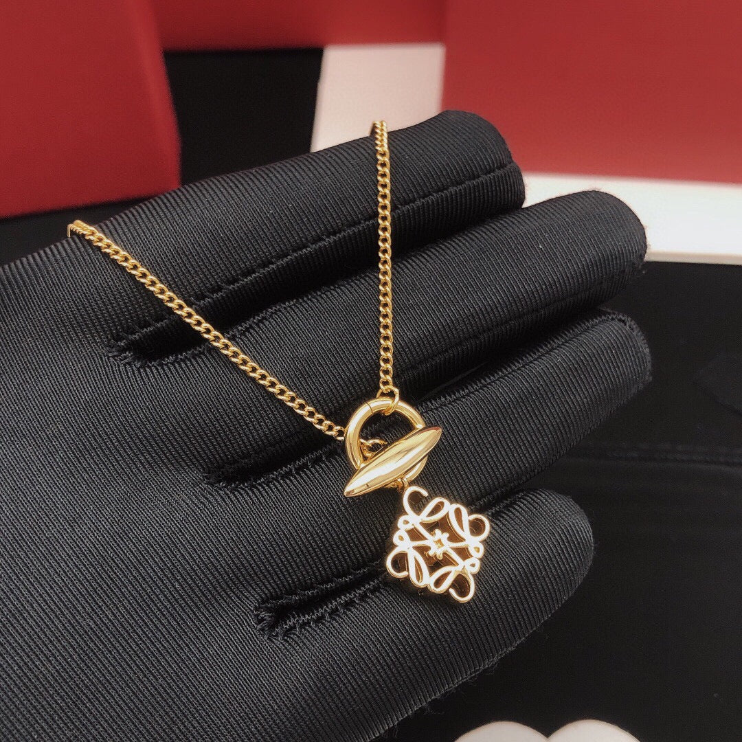 yellow brass Necklace for women - alternate angle view 5
