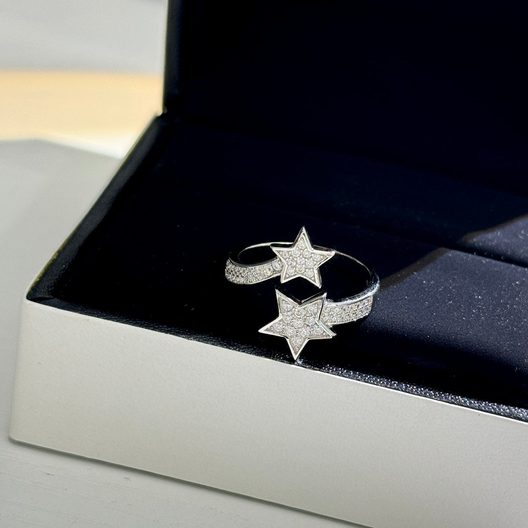 silver 925 sterling silver star Ring for women - alternate angle view 6