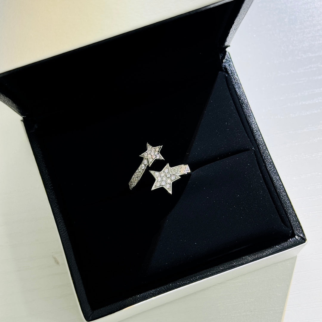 silver 925 sterling silver star Ring for women - alternate angle view 9
