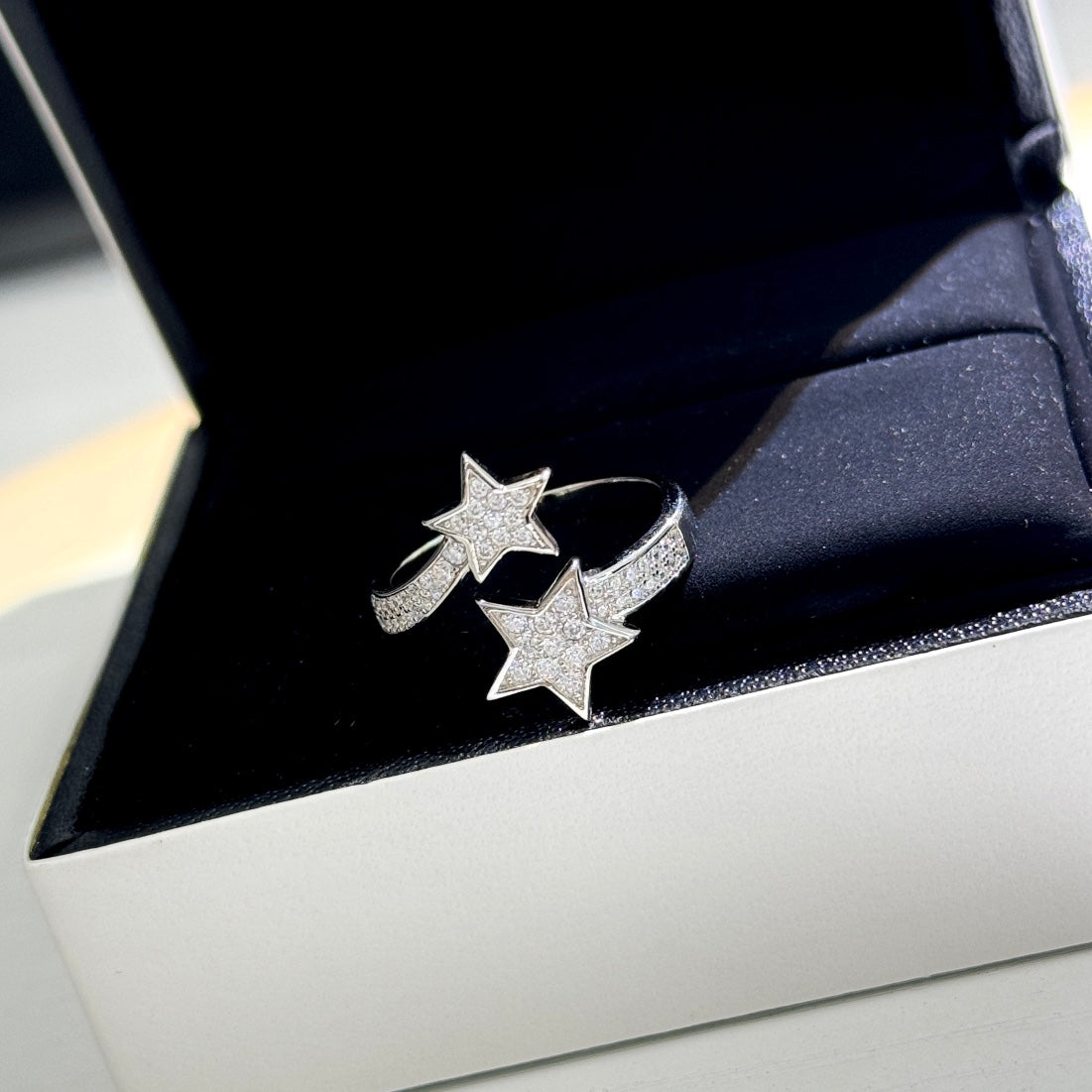 silver 925 sterling silver star Ring for women - product detail view