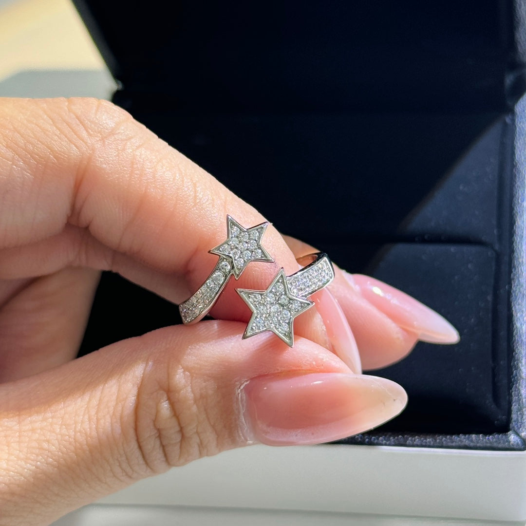 silver 925 sterling silver star Ring for women - alternate angle view 5