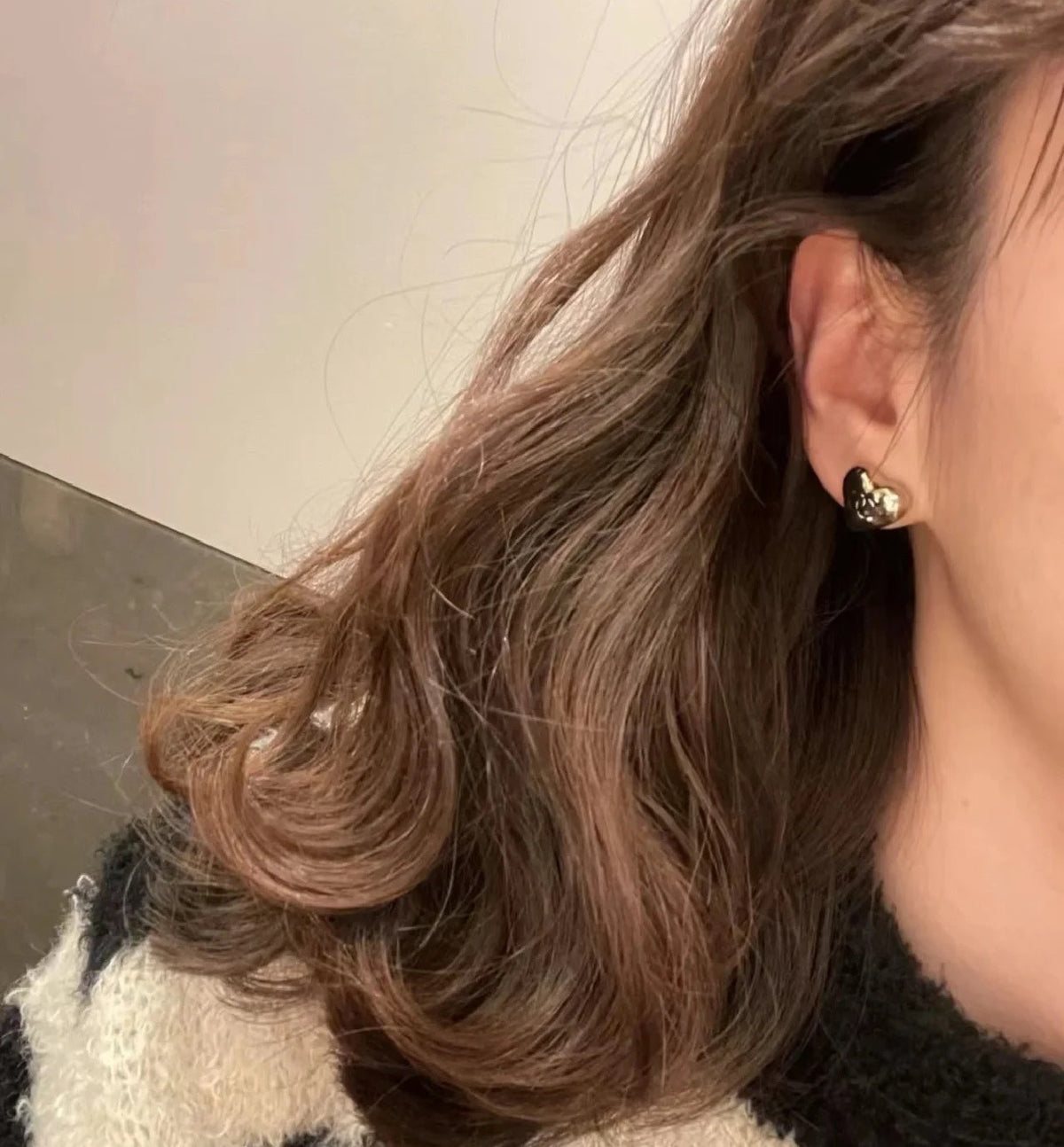 heart Stud Earrings for women - alternate angle view 2