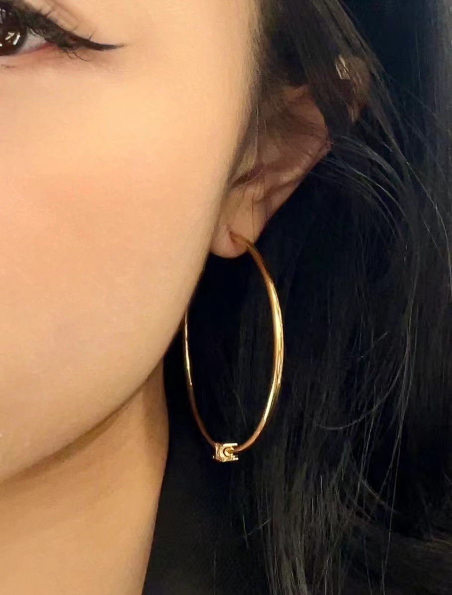 gold 18k gold plate unique Drop Earrings for women - alternate angle view 7