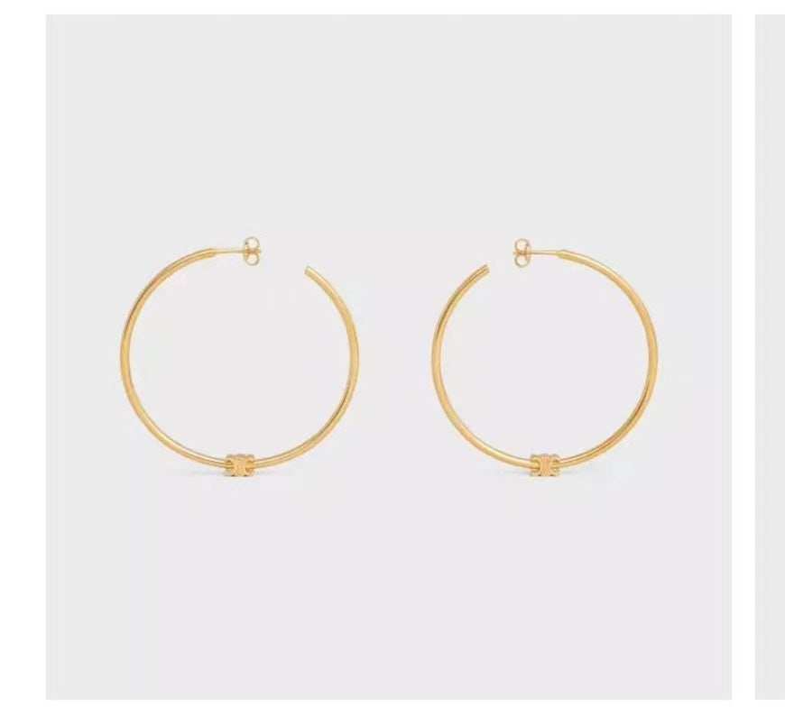 gold 18k gold plate unique Drop Earrings for women - alternate angle view 9