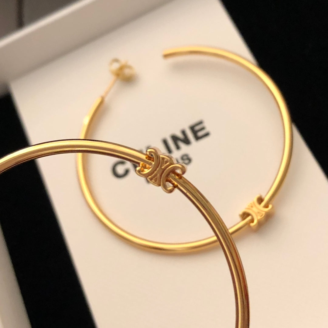 gold 18k gold plate unique Drop Earrings for women - alternate angle view 4