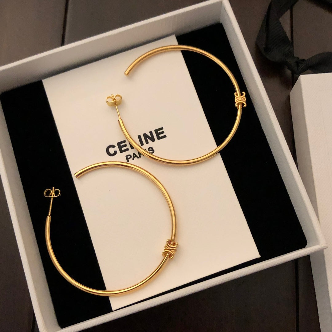 gold 18k gold plate unique Drop Earrings for women - alternate angle view 6