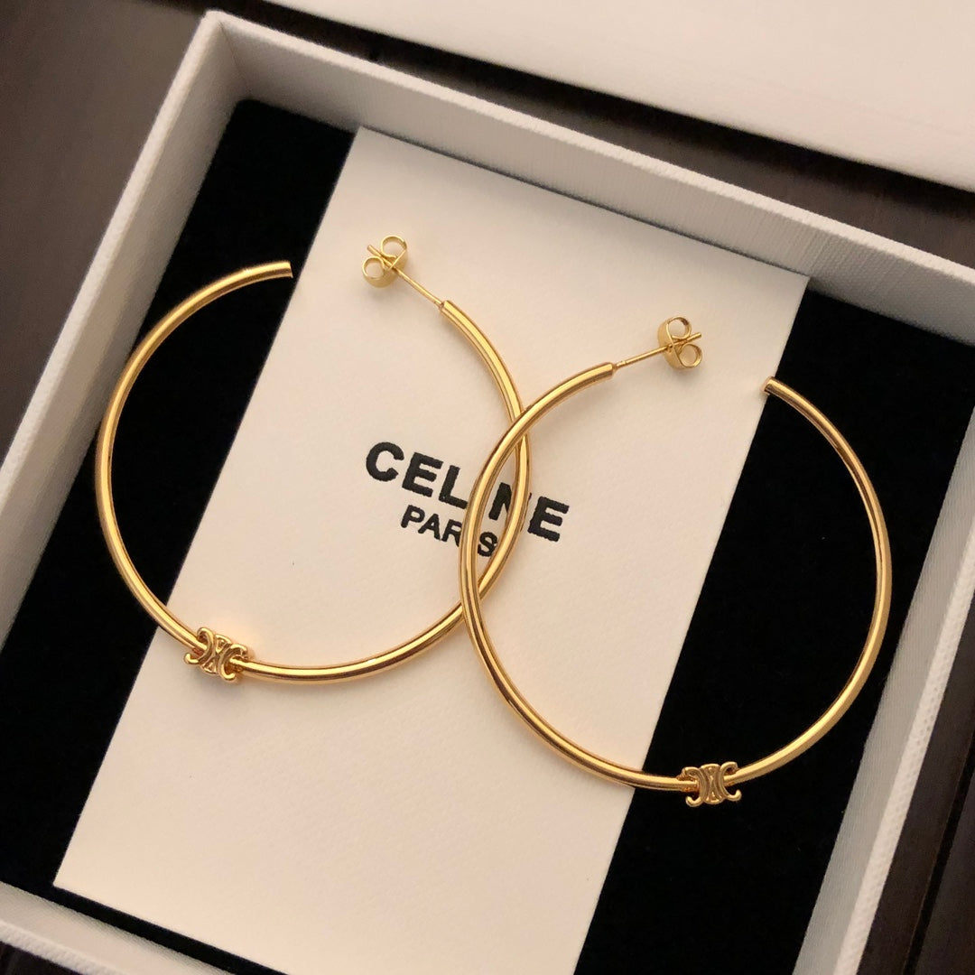 gold 18k gold plate unique Drop Earrings for women - alternate angle view 3