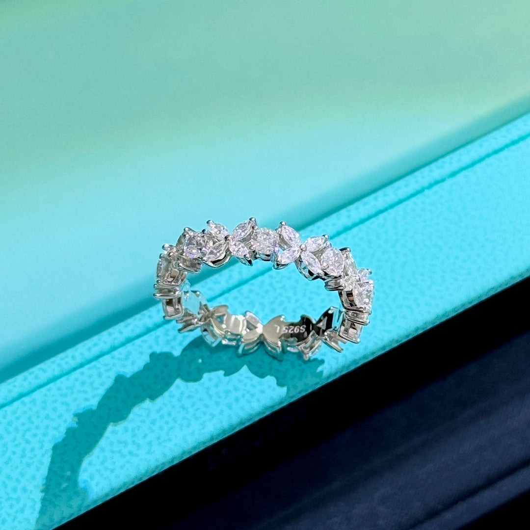 gold crystal floral Ring for women - alternate angle view 9