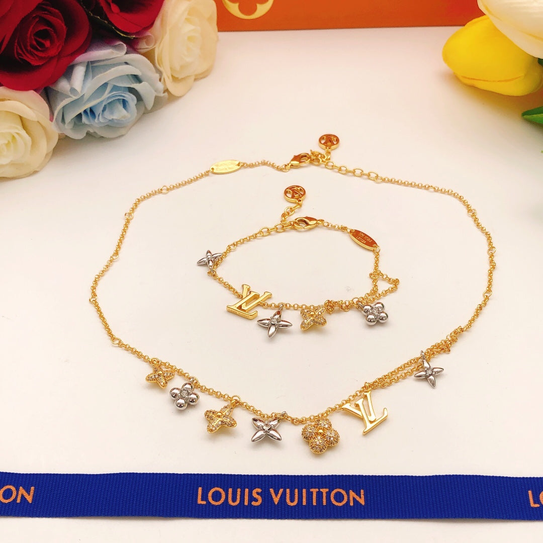 gold brass floral Bracelet for women - alternate angle view 5