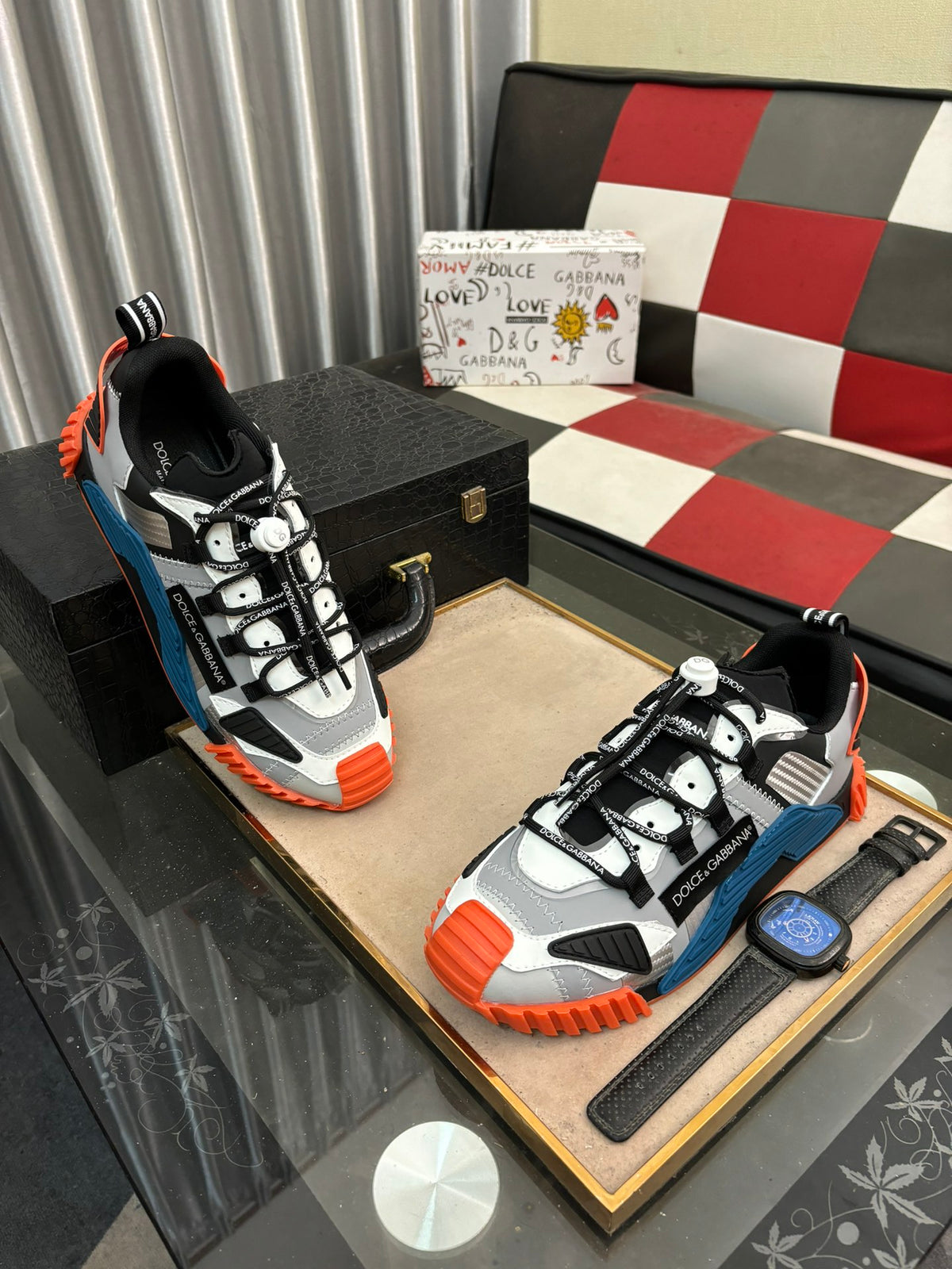 Dolce & Gabbana DG Couple's Multi-Material Casual Sneakers