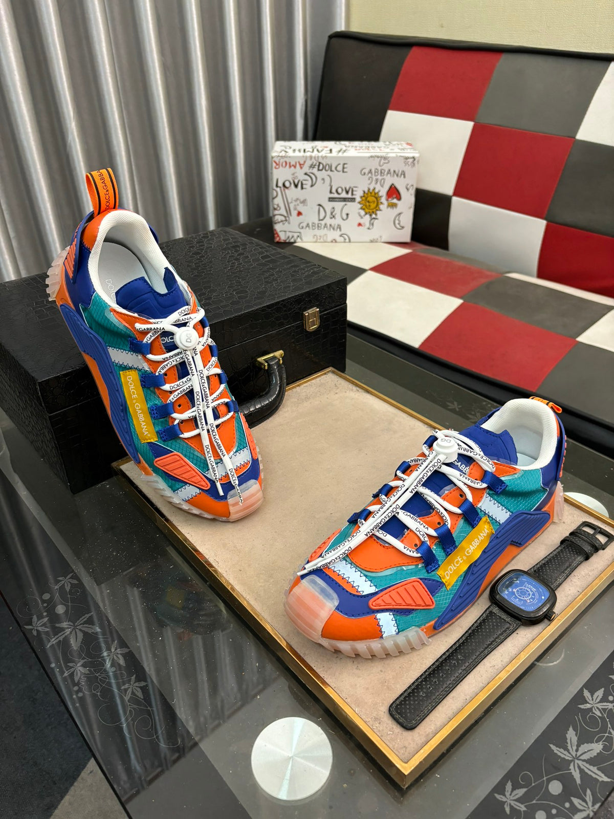 Dolce & Gabbana DG Couple's Multi-Material Casual Sneakers