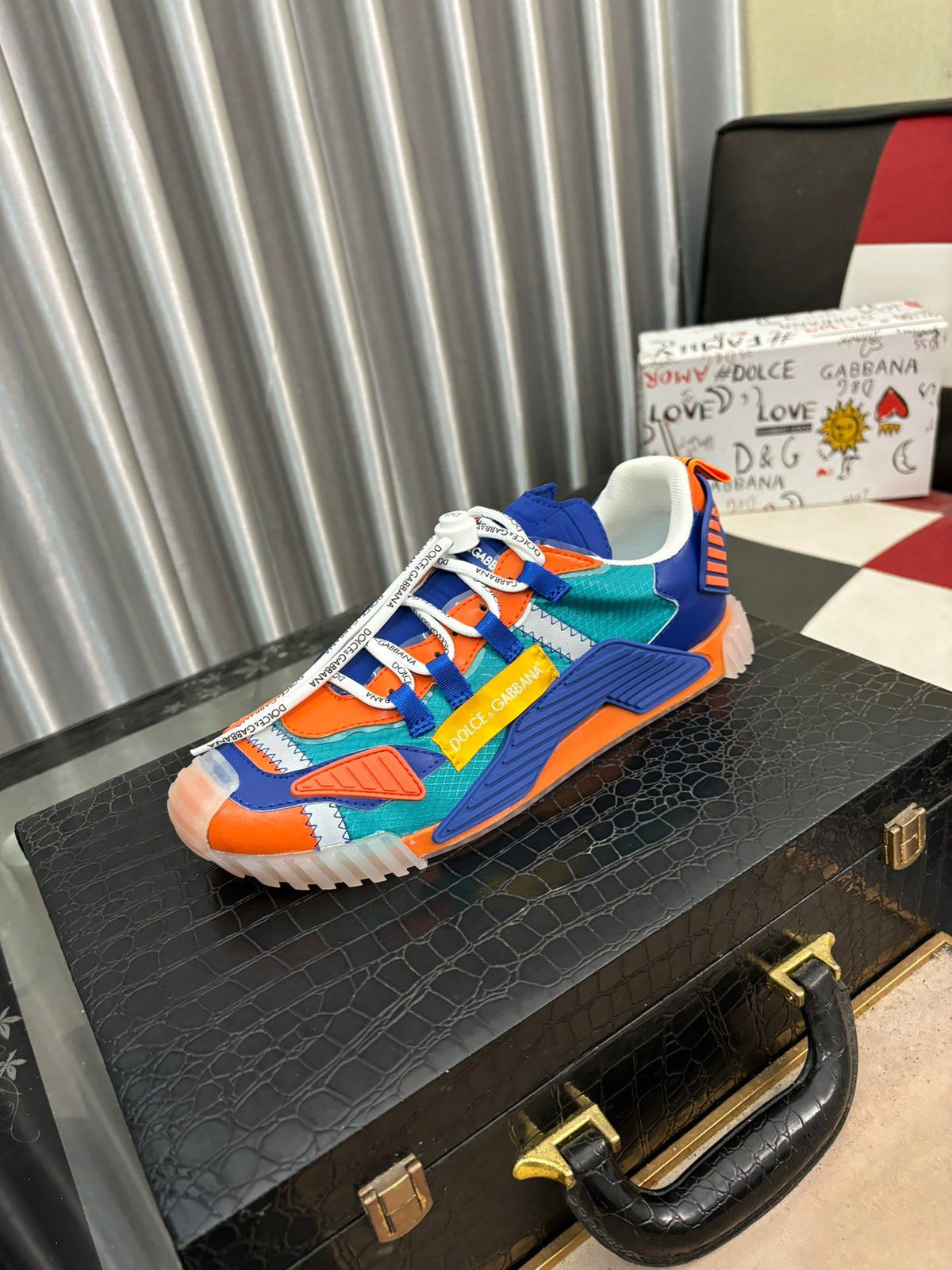 Dolce & Gabbana DG Couple's Multi-Material Casual Sneakers