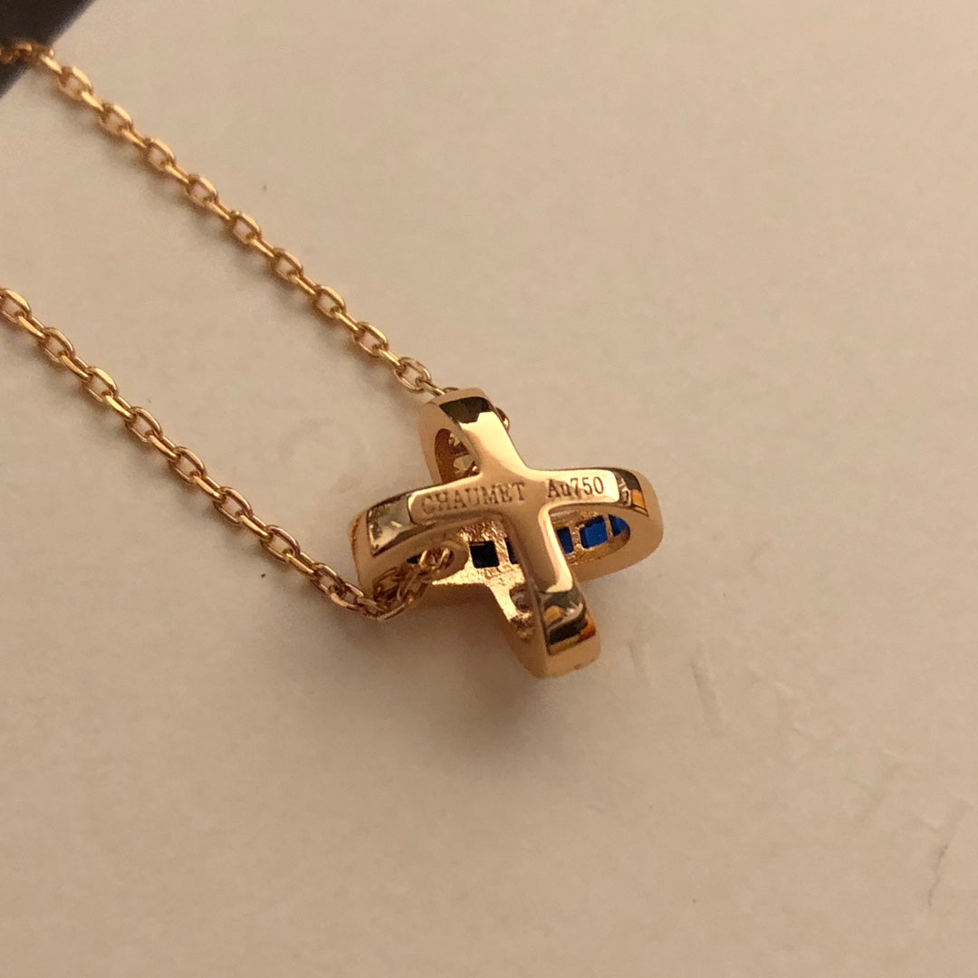 rose gold 18k gold plate rose Necklace for women - alternate angle view 6