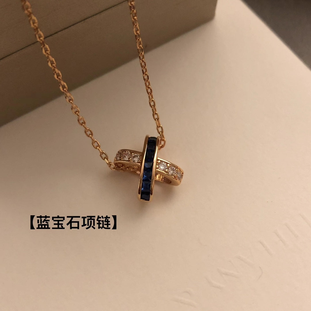 rose gold 18k gold plate rose Necklace for women - product detail view