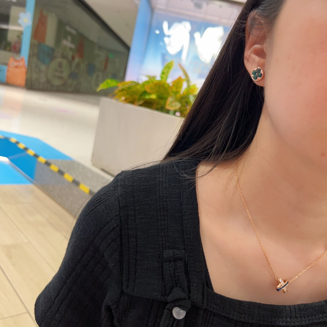 rose gold 18k gold plate rose Necklace for women - alternate angle view 7