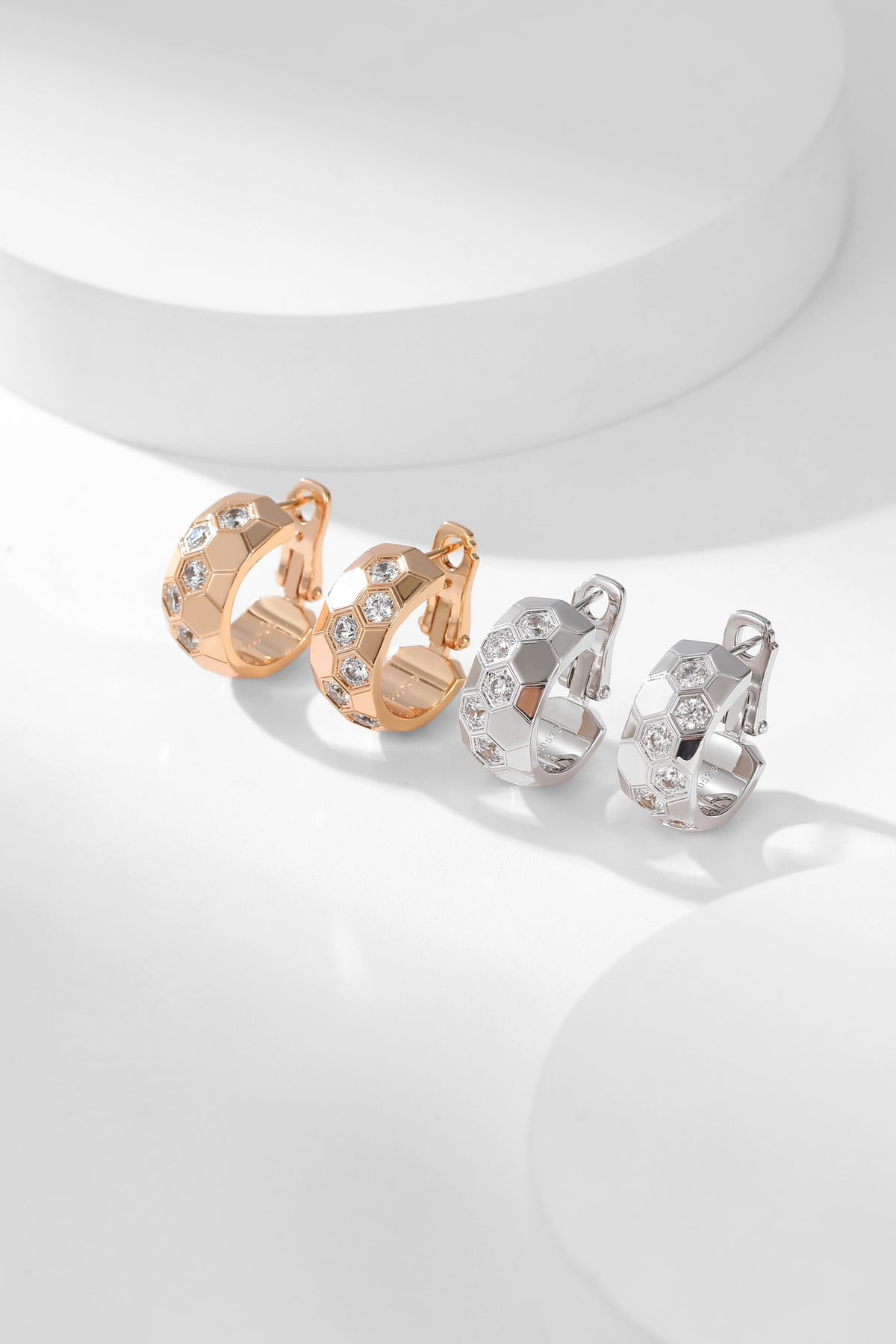gold crystal crystal inlaid Drop Earrings for women - product detail view