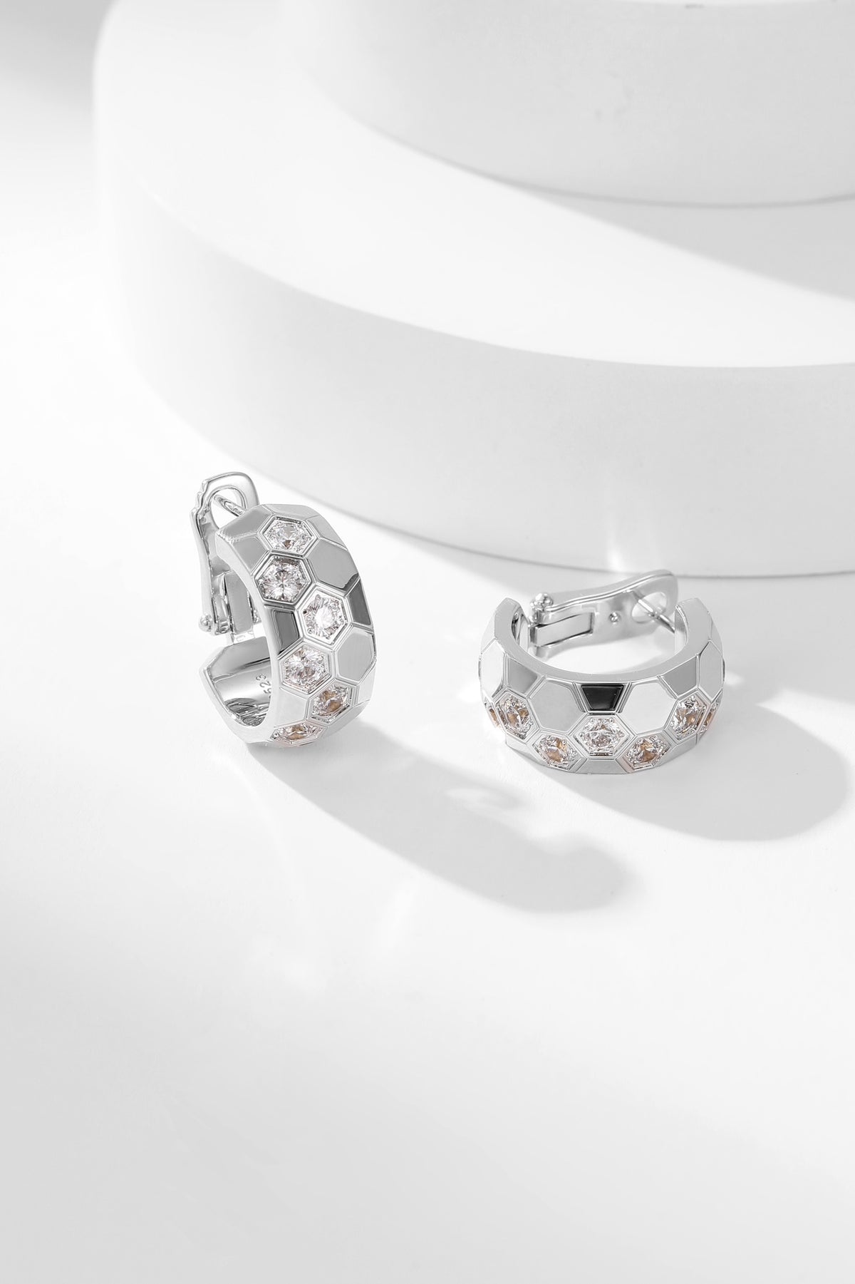 gold crystal crystal inlaid Drop Earrings for women - alternate angle view 6