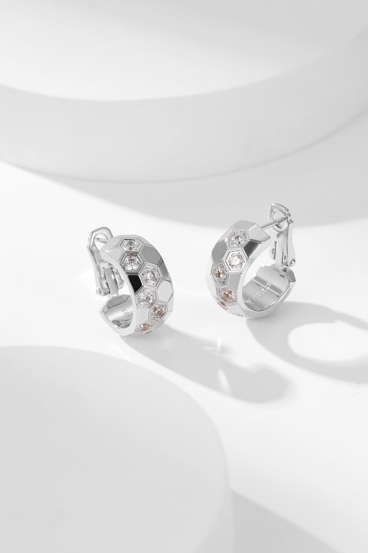 gold crystal crystal inlaid Drop Earrings for women - alternate angle view 4