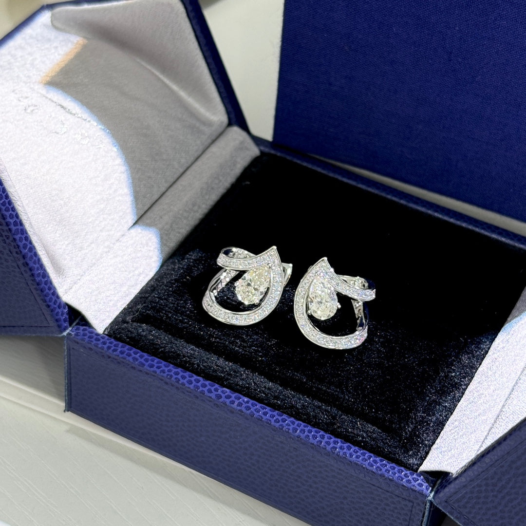 gold 925 sterling silver inlaid Drop Earrings for women - alternate angle view 9