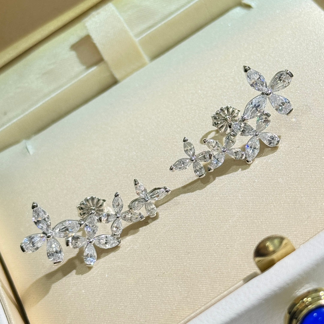 gold crystal butterfly Stud Earrings for women - alternate angle view 7