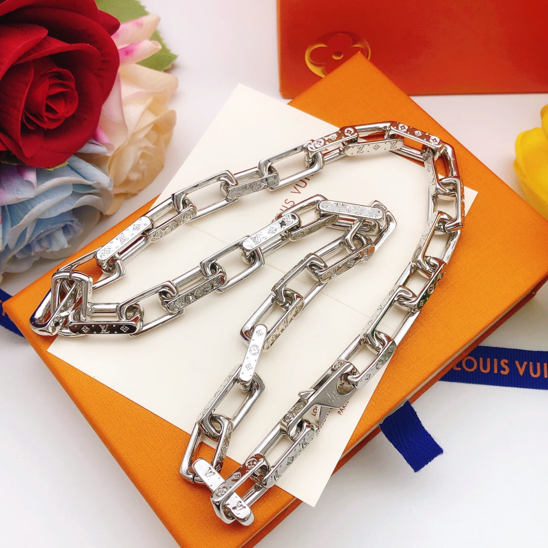 silver brass Necklace for women - product detail view