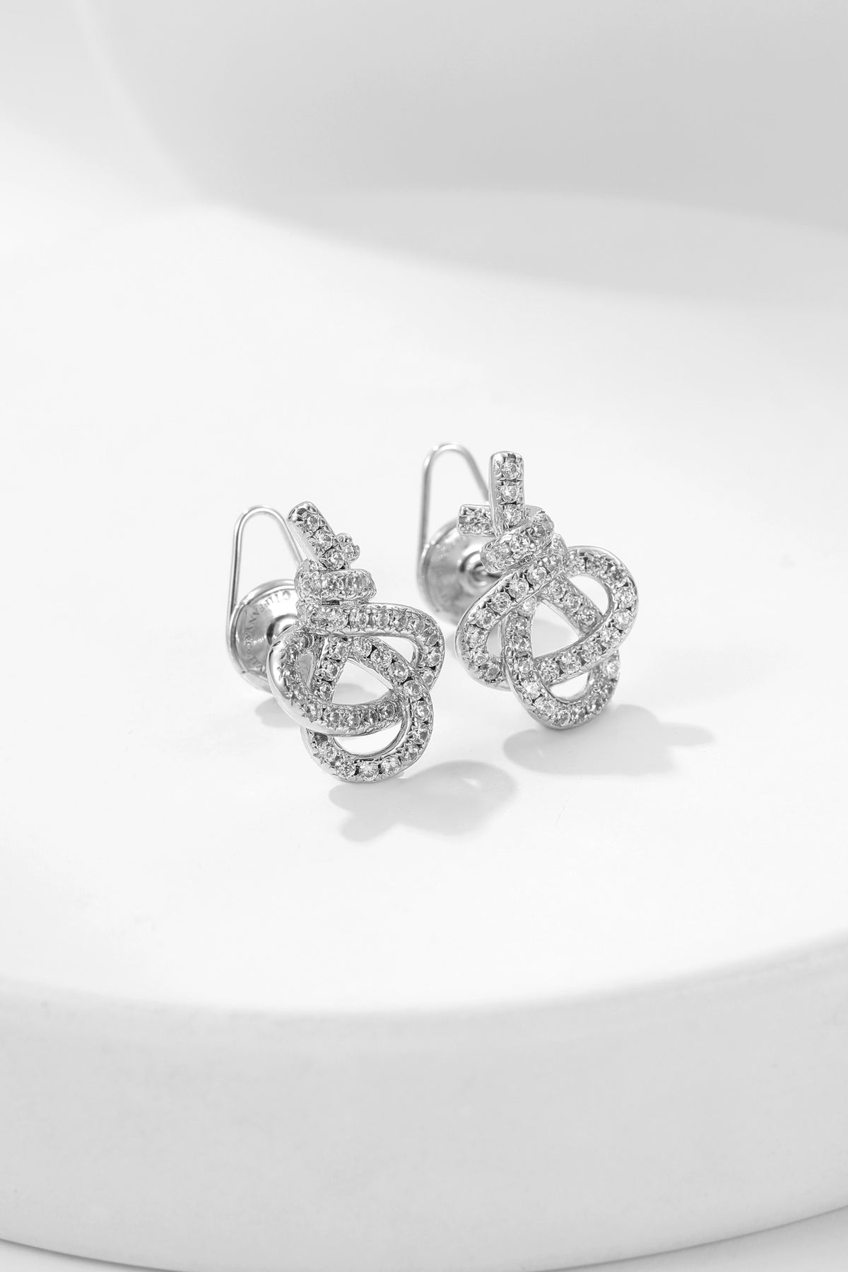 crystal key Drop Earrings for women - alternate angle view 3