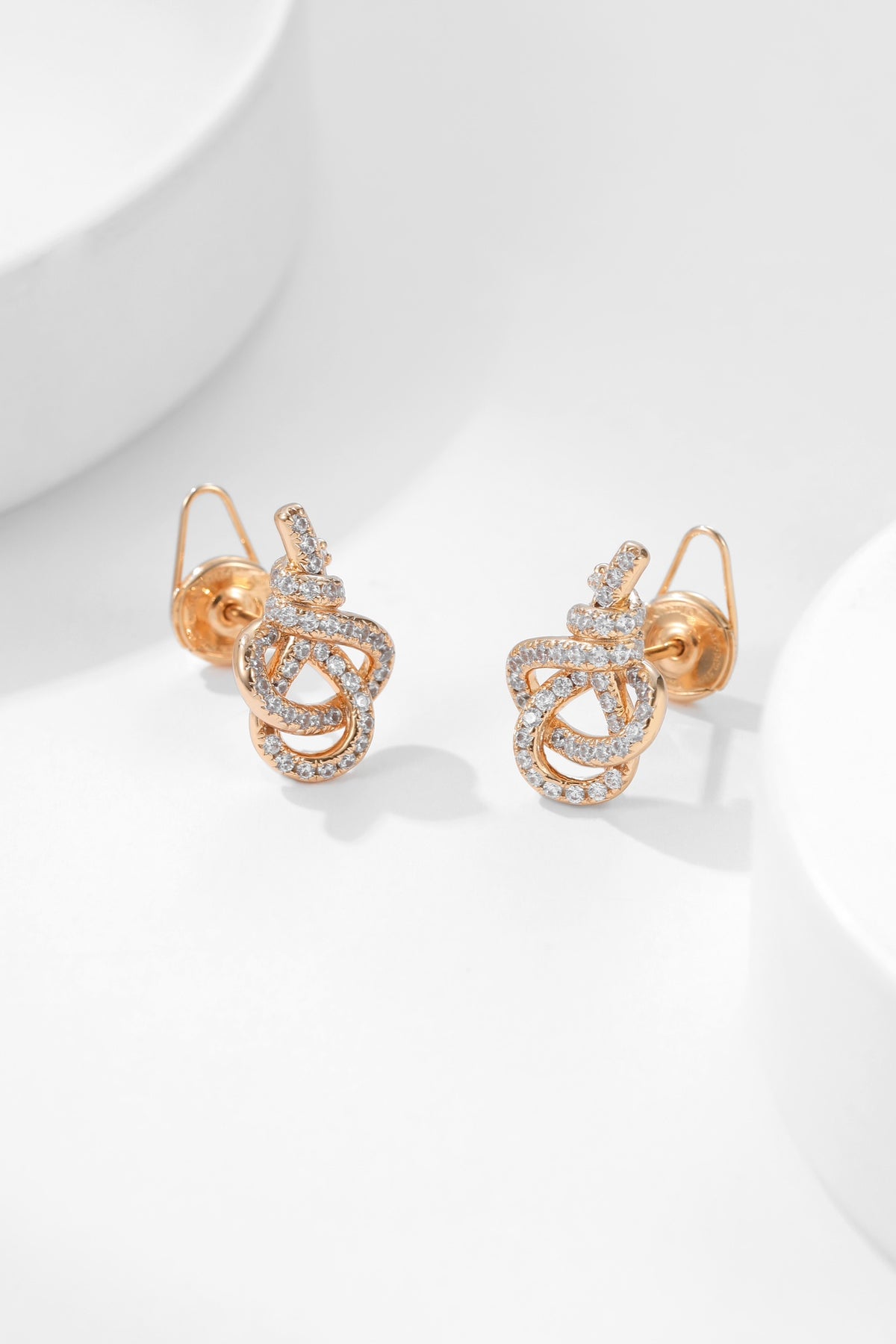 crystal key Drop Earrings for women - alternate angle view 2