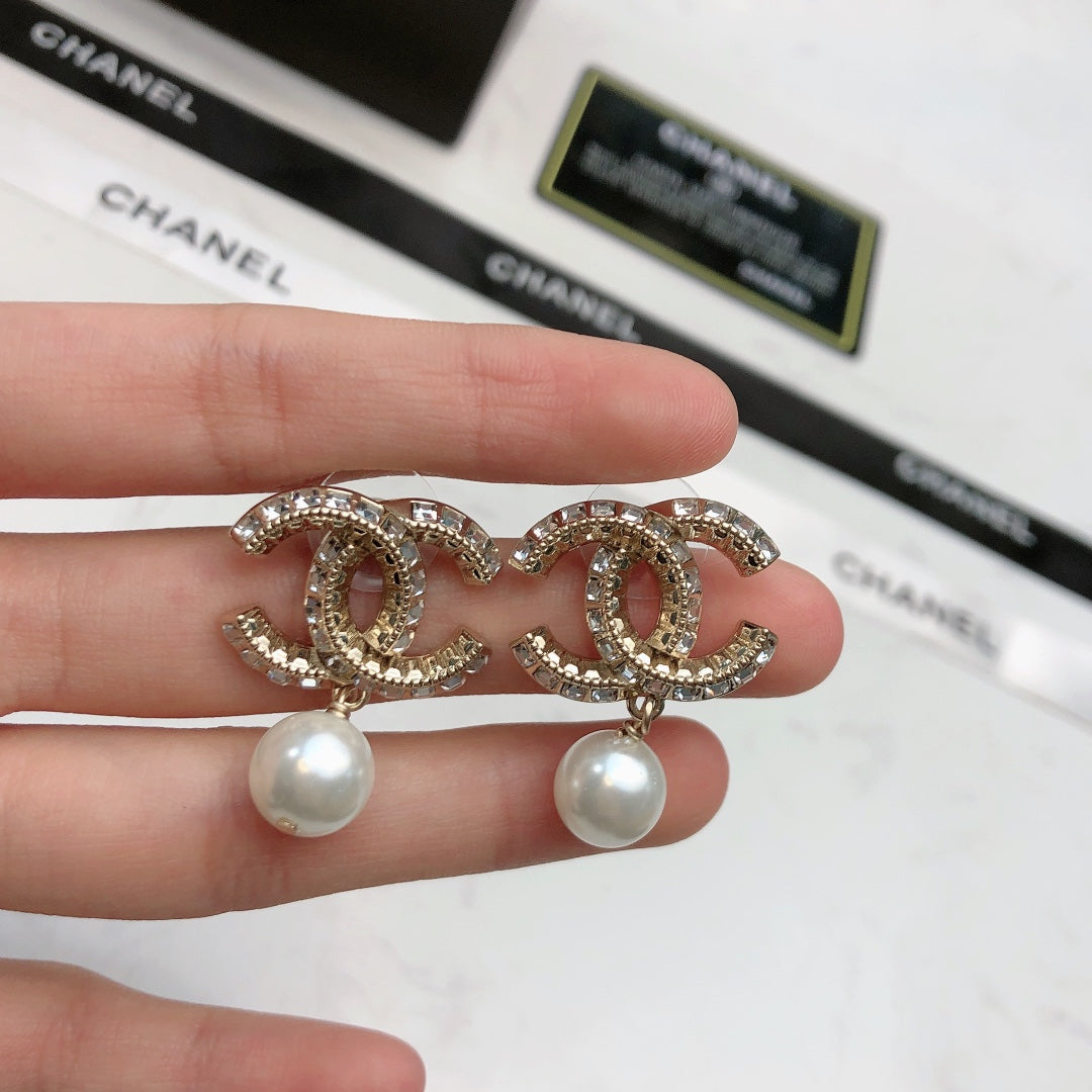 yellow brass Stud Earrings for women - alternate angle view 4