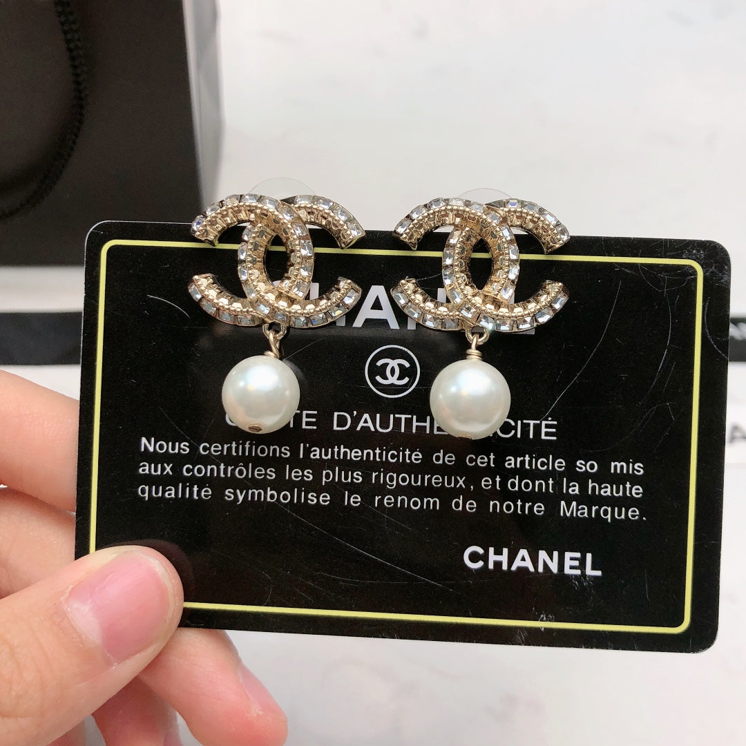 yellow brass Stud Earrings for women - alternate angle view 7
