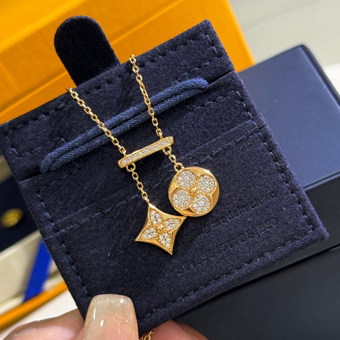 rose gold 18k gold plate clover Necklace for women - alternate angle view 6