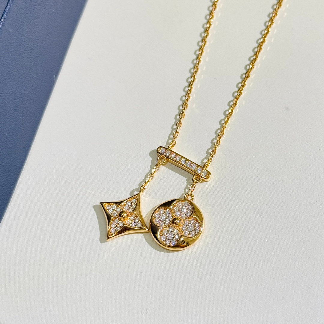 rose gold 18k gold plate clover Necklace for women - alternate angle view 8
