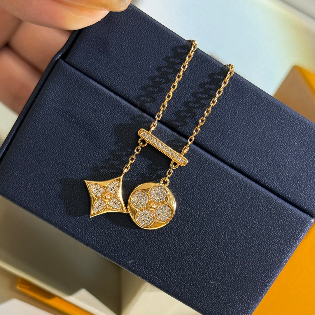 rose gold 18k gold plate clover Necklace for women - alternate angle view 9