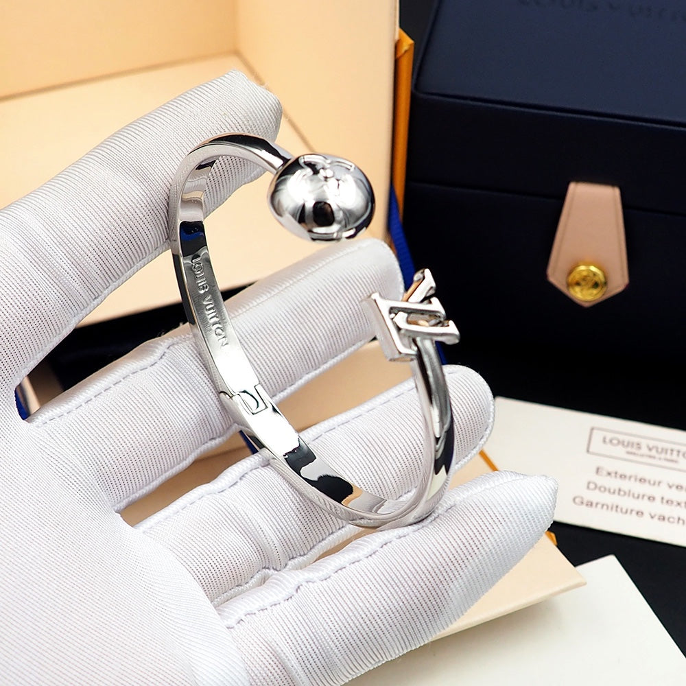 gold crystal floral Bangle for women - alternate angle view 5