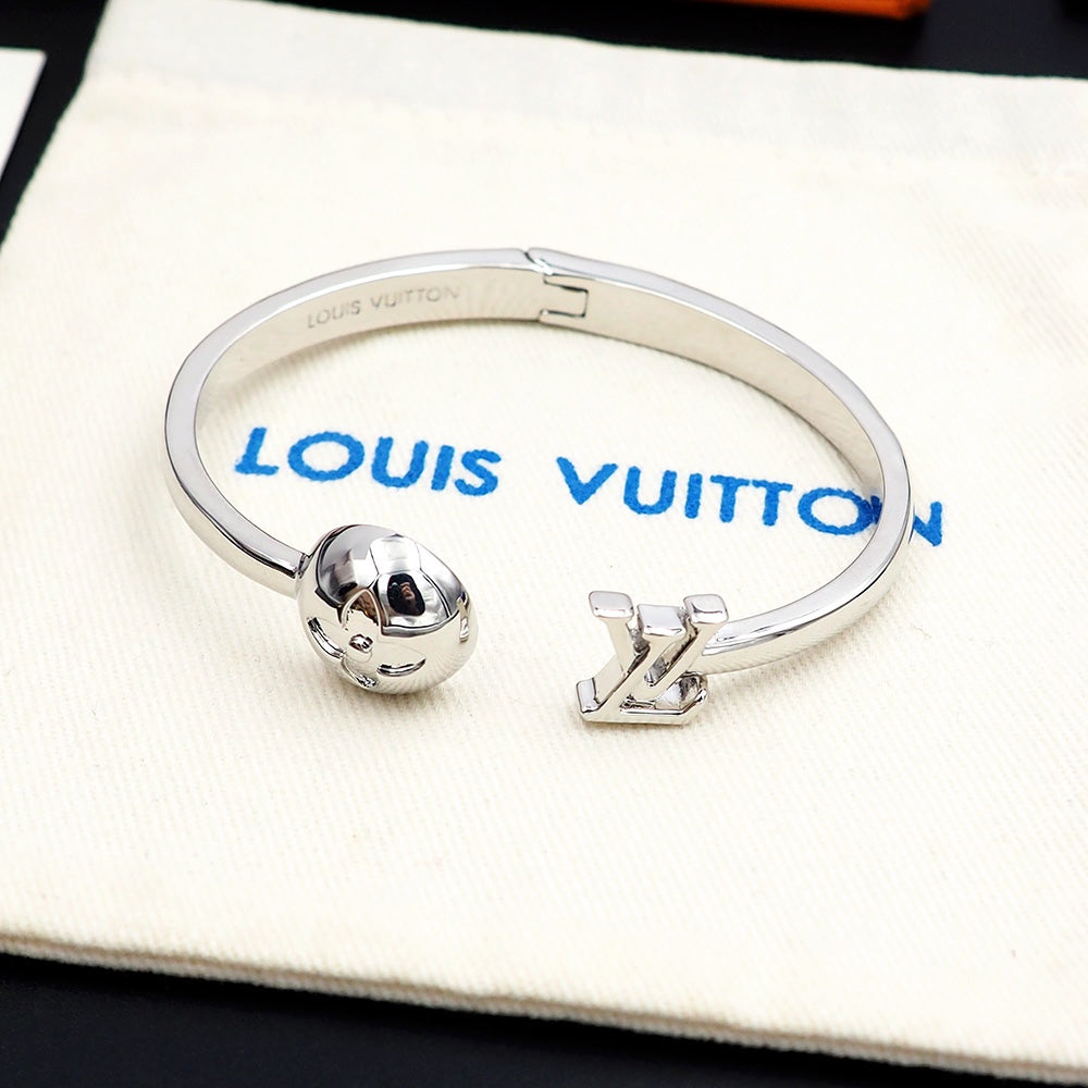 gold crystal floral Bangle for women - product detail view