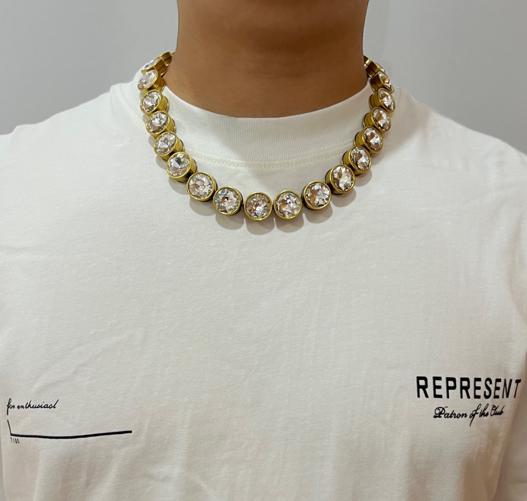 gold vintage Necklace for women - alternate angle view 2