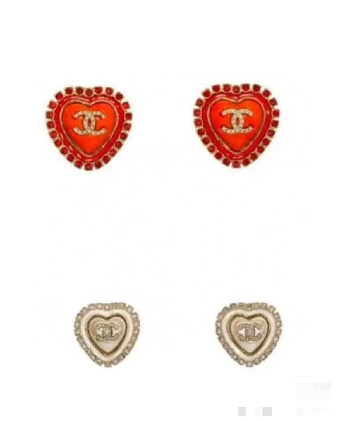 red resin heart Stud Earrings for women - product detail view