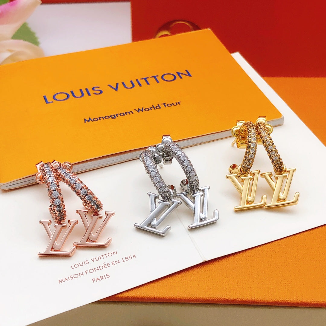 yellow brass Hook Earrings for women - alternate angle view 5