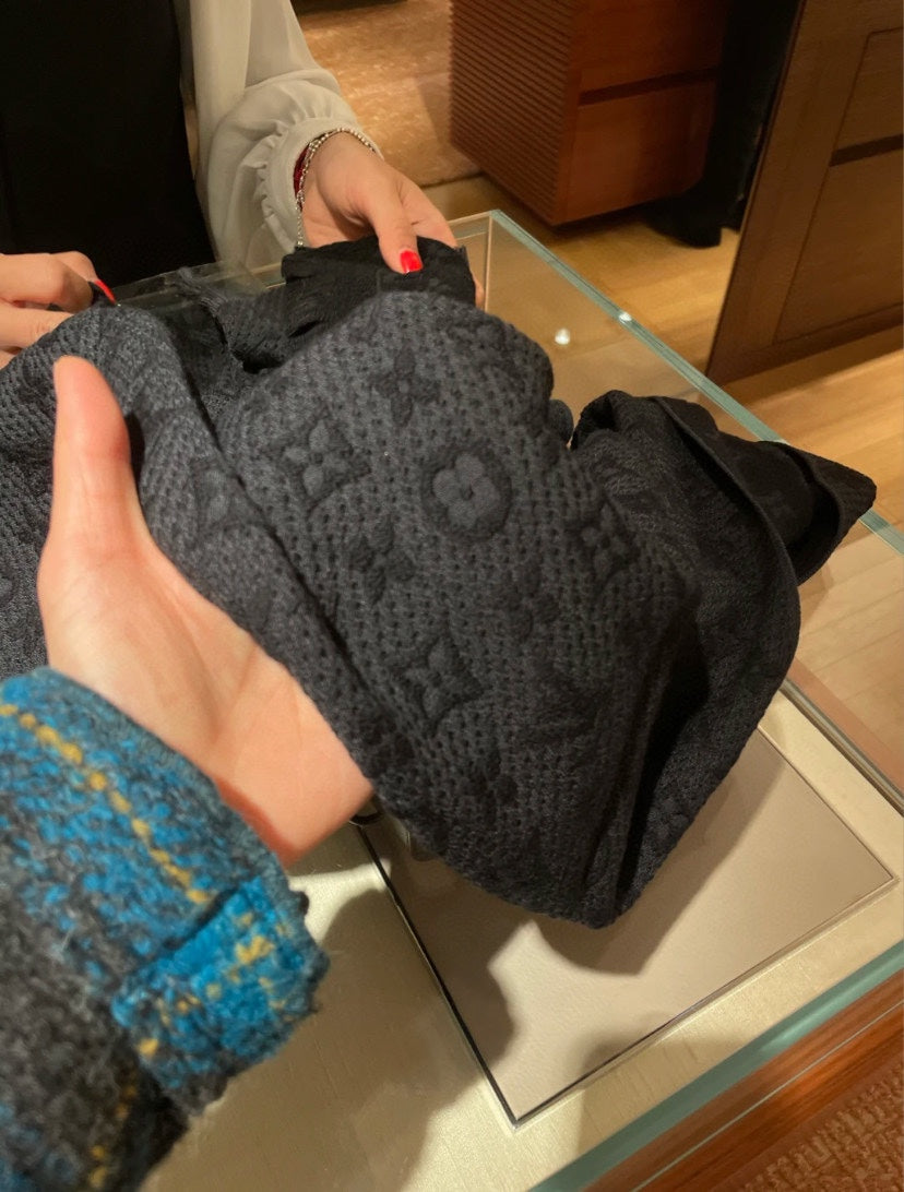 wool floral Scarf for men - alternate angle view 8