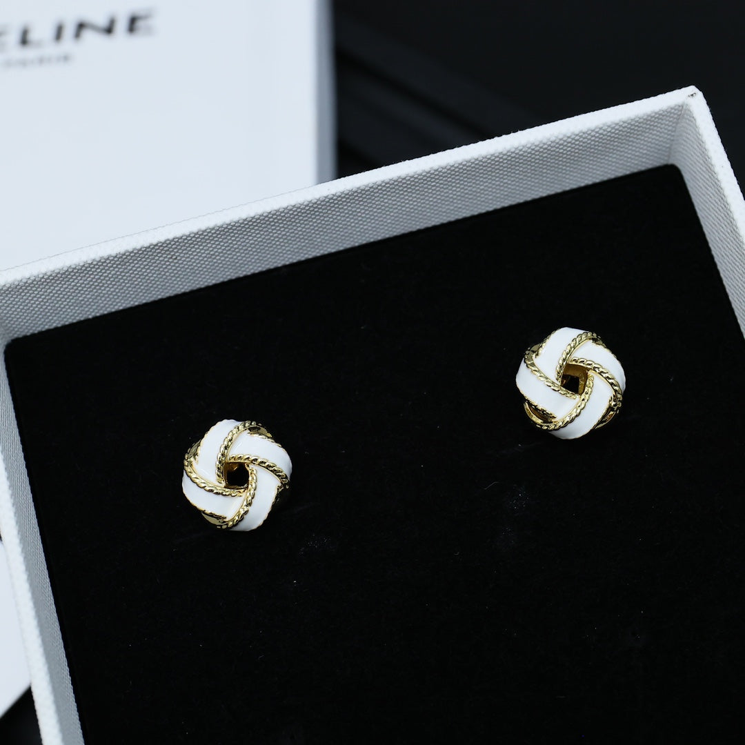 enamel stylish Stud Earrings for women - alternate angle view 2